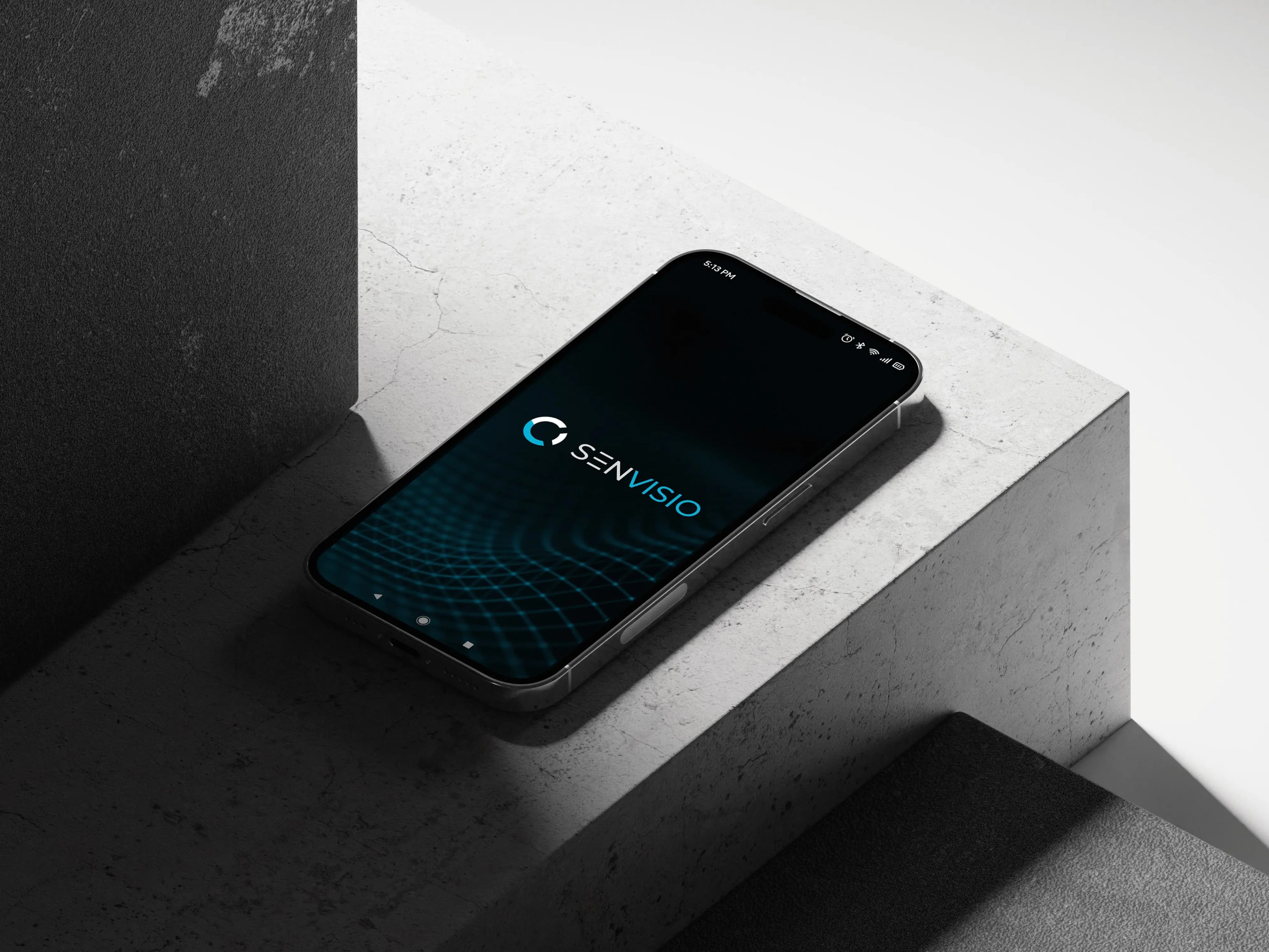 Podgląd aplikacji mobilnej SENVISIO na smartfonie